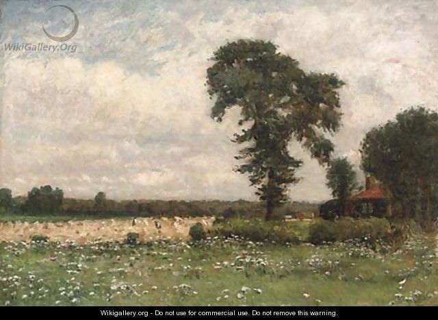 Harvesters in a summer landscape - Jean-Baptiste-Camille Corot