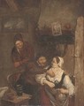Amorous peasants in an interior - (after) David The Younger Teniers