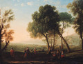 An Italianate river landscape with figures dancing in a glade - Claude Lorrain (Gellee)