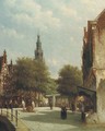 Cheese bearers on a bridge in Alkmaar - Pieter Gerard Vertin