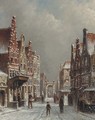 A snowcovered street in Alkmaar - Pieter Gerard Vertin