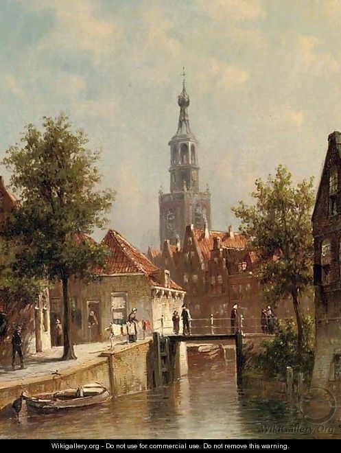 A capriccio view of Alkmaar in summer - Pieter Gerard Vertin