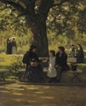 On a park bench - Philippe Lodowyck Jacob Sadee