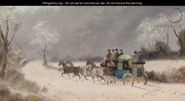 A coach and four in the snow - Philip H. Rideout