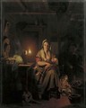 Domestic happiness a Scheveningen interior - Petrus Van Schendel