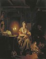 A quiet evening at home - Petrus Van Schendel