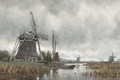 Windmill in a polderlandscape - Petrus Paulus Schiedges