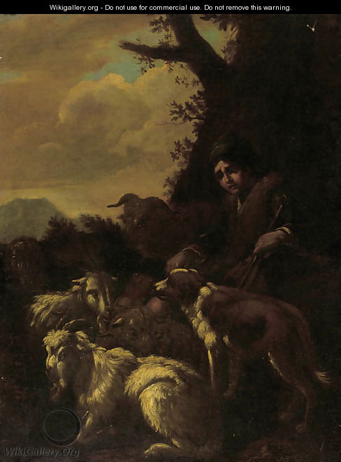 A shepherdboy attended by his dog - Philipp Peter Roos