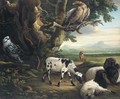 Birds of prey, goats and a wolf, in a landscape - Philip Reinagle