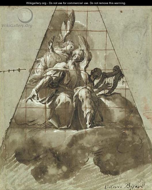 King David with an angel A section of a cupola - Pier Francesco Mazzuchelli (see Morazzone)