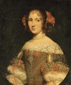 Portrait of a young lady, three-quarter-length, in an embroidered and jeweled dress with pink ribbons in her hair - Pier Francesco Cittadini