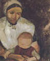 Sitzende Bauerin mit Kind auf dem Schoss - Paula Modersohn-Becker