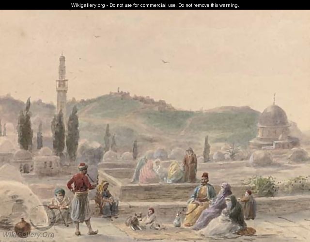 View over the Siloa Fountain to the Mount of Olives, Jerusalem - Paul Chardin