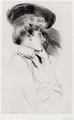 Jeune femme au chapeau, de profil a droite - Paul Cesar Helleu