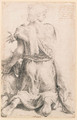 A kneeling Woman and Child seen from behind - Pellegrino Tibaldi