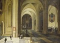 The interior of a church at night, with a baptism in a side chapel - Peeter Neefs Ii