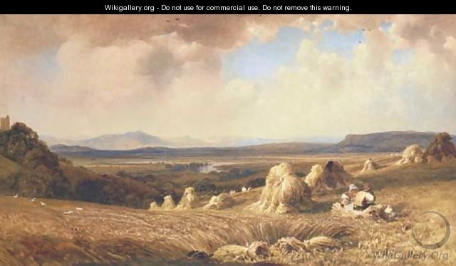 Harvesters in the fields above the Valley of the Lune, Cumbria - Peter de Wint