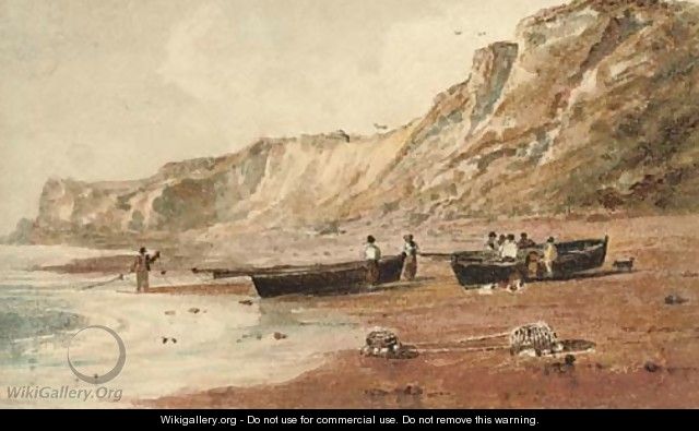 Fishermen bringing in the catch, Isle of Wight - Peter de Wint