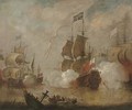 An English flagship in action during the Third Anglo-Dutch War, 1672-74 - Peter Monamy