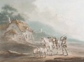 A drover with his horse, sheep and two calves, on the way to market - Peter La Cave