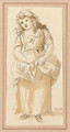 Study of a young girl holding her dress - Paul Sandby
