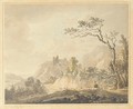 Italianate landscape with a figure in the foreground - Paul Sandby