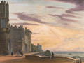 The North Terrace of Windsor Castle looking west - Paul Sandby