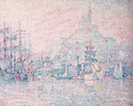 Marseille. La Bonne mre. Brume du matin. - Paul Signac