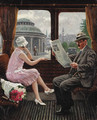In the train compartment - Paul-Gustave Fischer