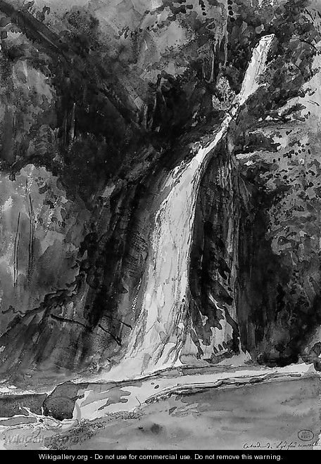 A waterfall at Lydford, Cornwall - Paul Huet
