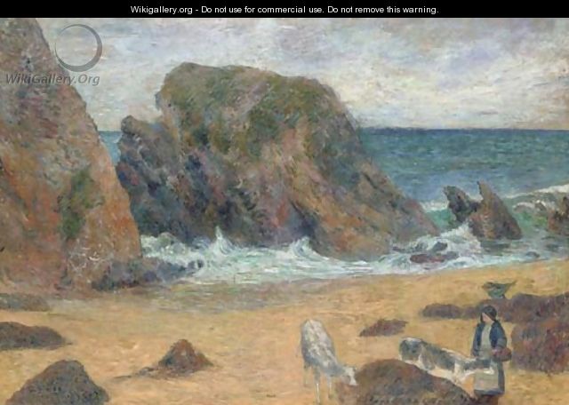 Vaches au bord de la mer - Paul Gauguin