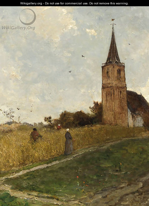 Churchgoers in a cornfield - Paul Joseph Constantine Gabriel