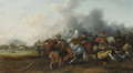 A cavalry skirmish - Palamedes Palamedesz. (Stevaerts, Stevens)