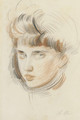 Portrait of the artist's daughter Ellen, age 10-12. - Paul Cesar Helleu