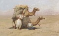 Two Arabs resting with their camels - Pasquale Ruggiero