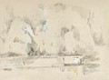 Arbres, mur et surface d'eau - Paul Cezanne