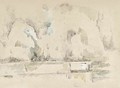 Arbres, mur et surface d'eau - Paul Cezanne