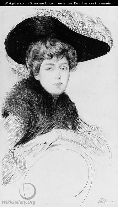 Portrait de Jeune Femme au Chapeau - Paul Cesar Helleu