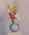 Bouquet de fleurs dans un vase bleu - Odilon Redon