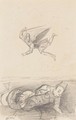Ange combattant un diable aA  queue de serpent - Odilon Redon