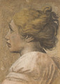 Head of a youth in profile to the left Cartoon for a tapestry - Raphael