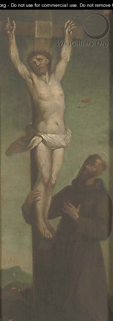 The Crucifixion with Saint Francis - North-Italian School