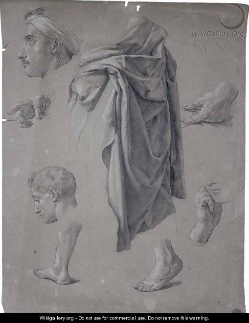 A draped torso, two heads, three hands and two feet - North-Italian School