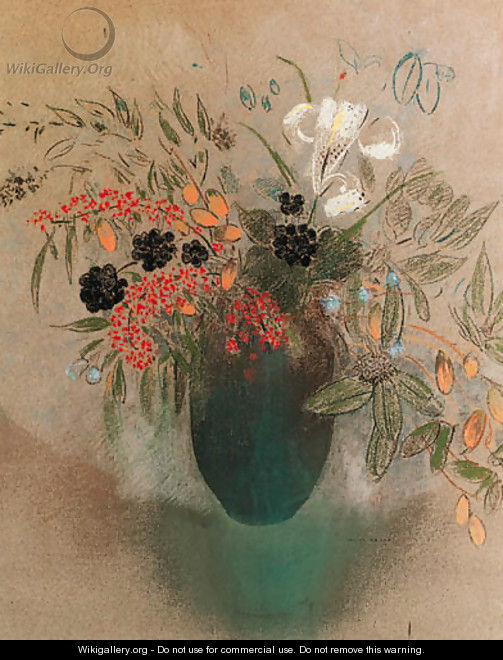 Fleurs dans un vase - Odilon Redon