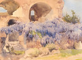 Wisteria climbing the Roman Forum - Onorato Carlandi