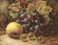 Grapes, gooseberries, and an apple, on a mossy bank - Oliver Clare