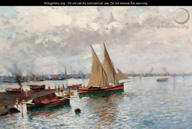 Boats in the harbour - Oscar Ricciardi