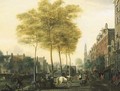 A view of the Prinsengracht, Amsterdam - Nicolaes Baur