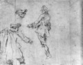 Two Figures seen from behind and a Study of a Head - Nicolas Lancret