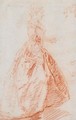 Jeune femme vue de profil vers la droite, une etude de visage - Nicolas Lancret